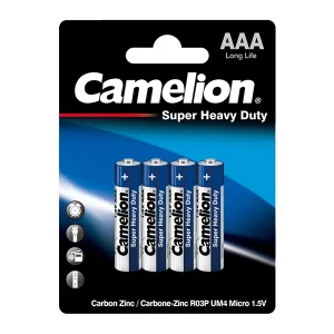 باتری نیم قلمی کملیون مدل Super Heavy Duty بسته 4 عددی