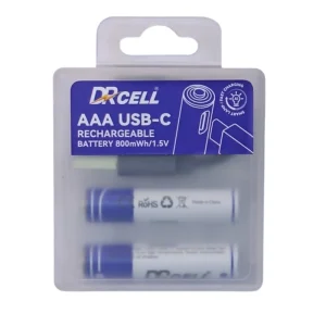 باتری نیم قلمی قابل شارژ DR-CELL مدل USB-C ظرفیت 800 میلی وات ساعت